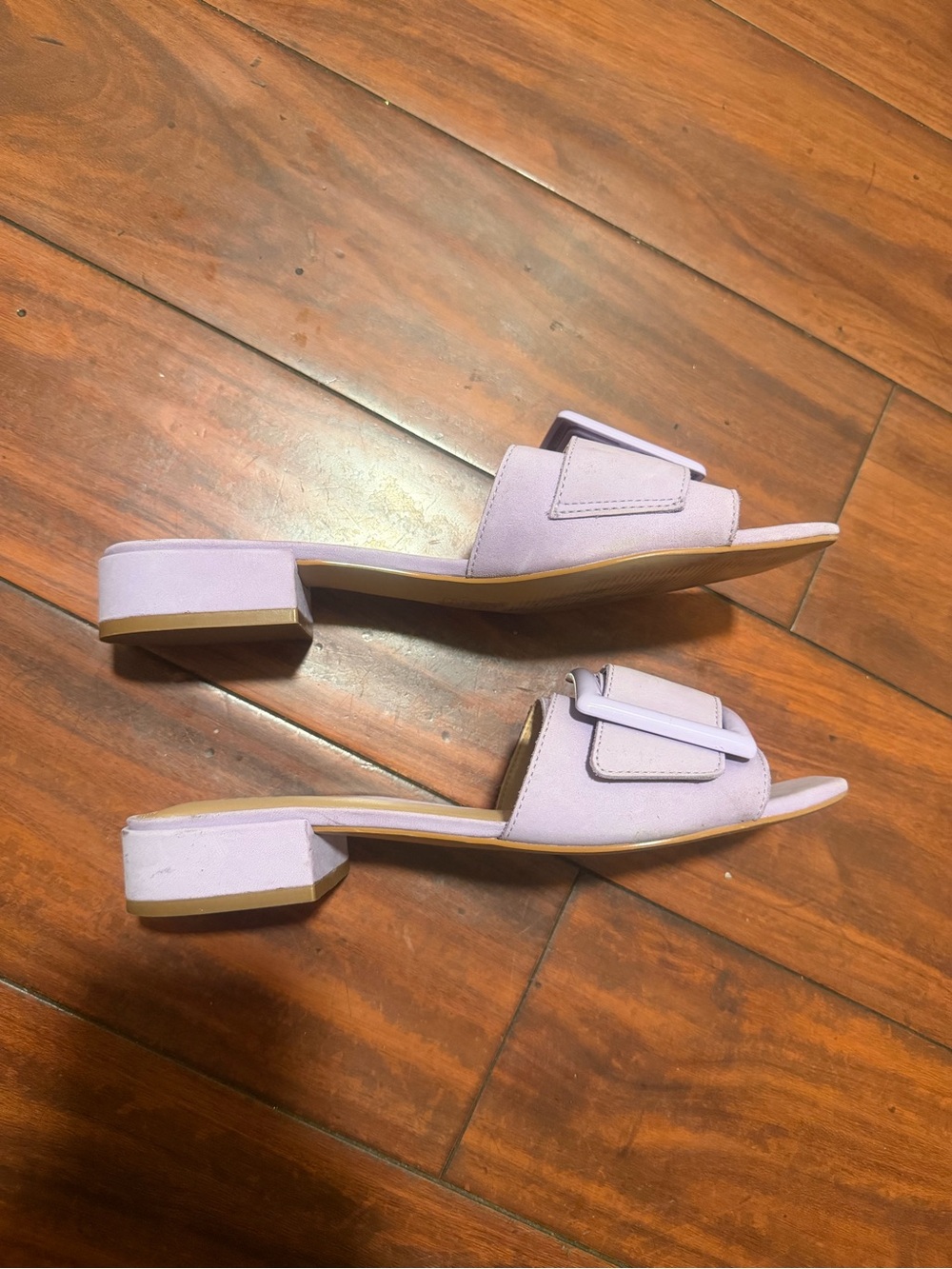 Anthropologie Lavender Buckle Slide Mules - Picture 8 of 10